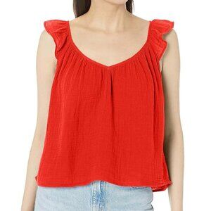 Velvet by Graham and Spencer Annette cotton gauze ruffle top size small